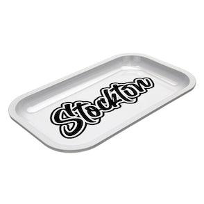 Med Dope Trays x Stockton – White background Black Logo - Reefer Madness
