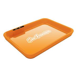 Dope Trays x San Francisco - Orange background White logo - Reefer Madness