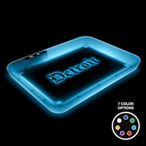 Dope Trays x Detroit White - background Blue logo - Reefer Madness